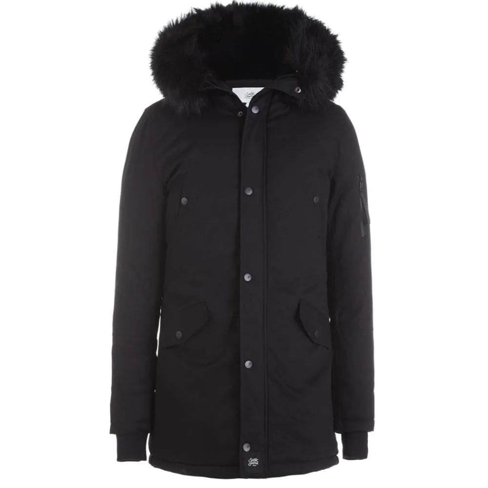 Parka doublure fourrure noir noir