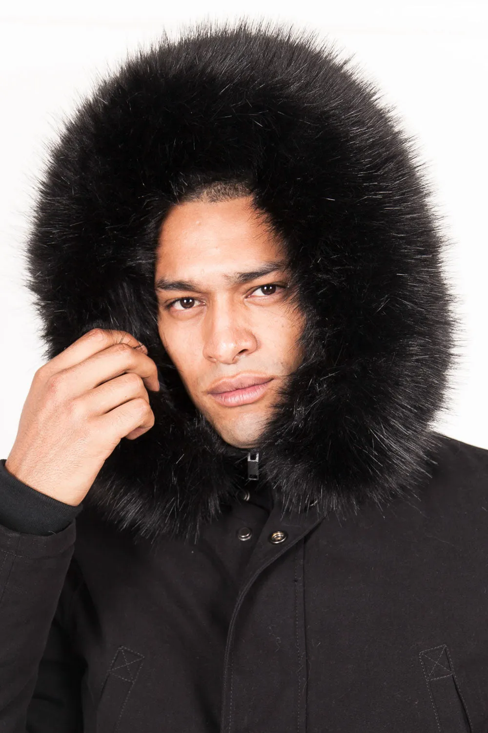 Parka doublure fourrure noir noir
