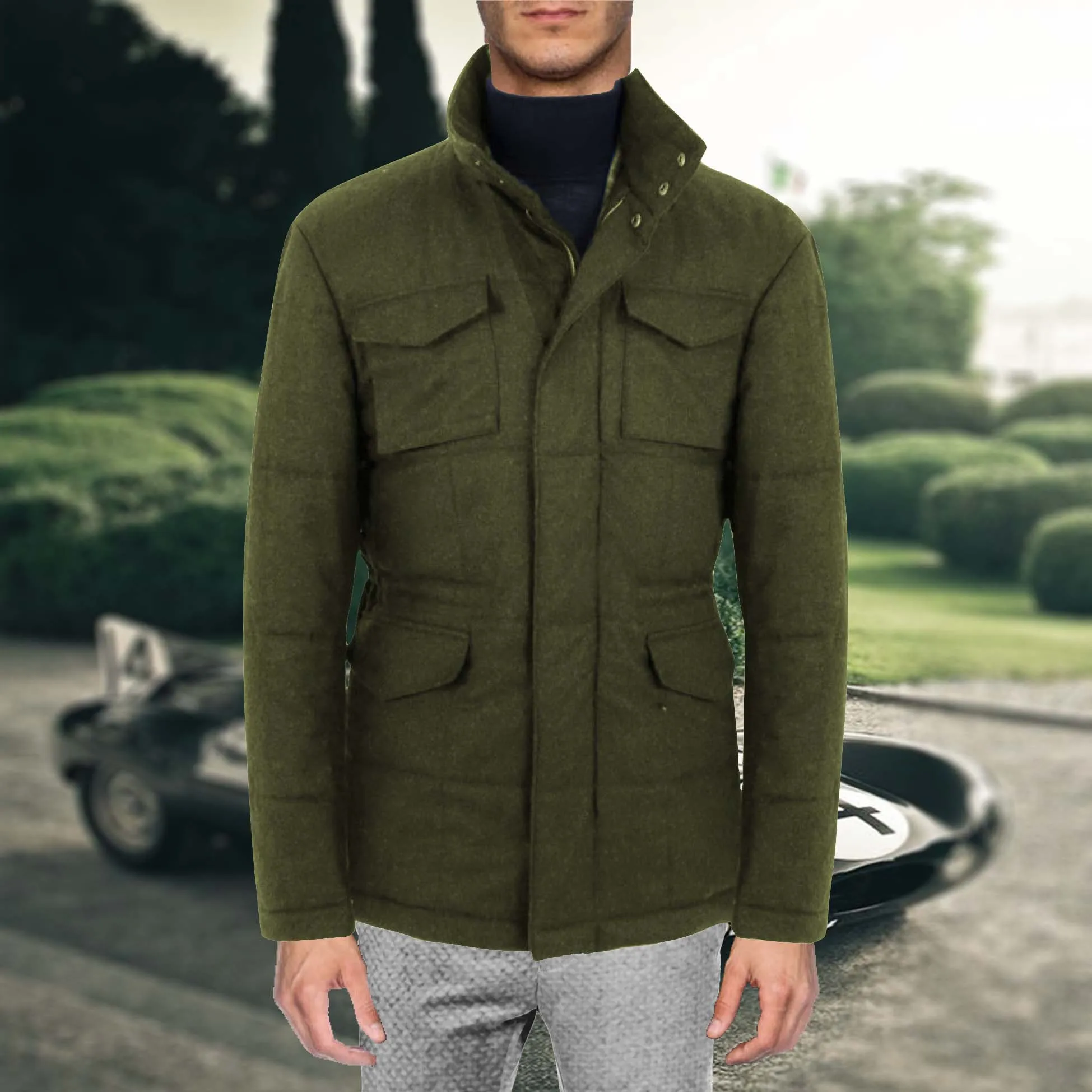 Parka matelassée vert kaki