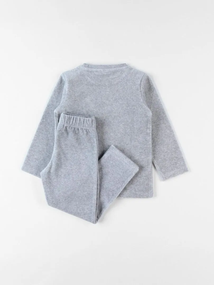 Pyjama 2 pièces Babou en velours, chiné Noukie's - Gris
