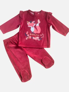 Pyjama 2 pièces 'Pretty Fox' 'TouDou' - Bordeaux
