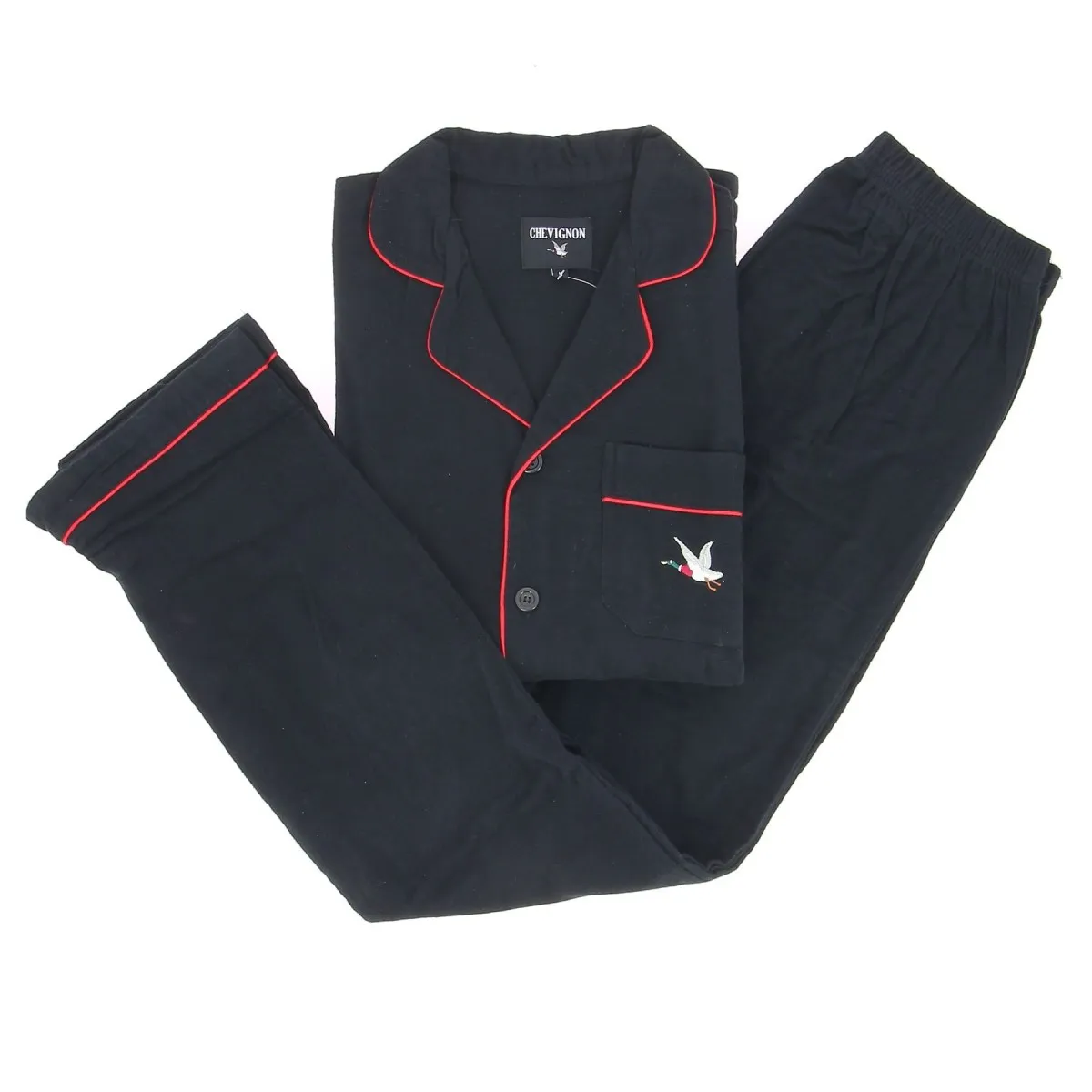 Pyjama CHEVIGNON flanelle noir, livraison rapide - Matière-noble 29,90€