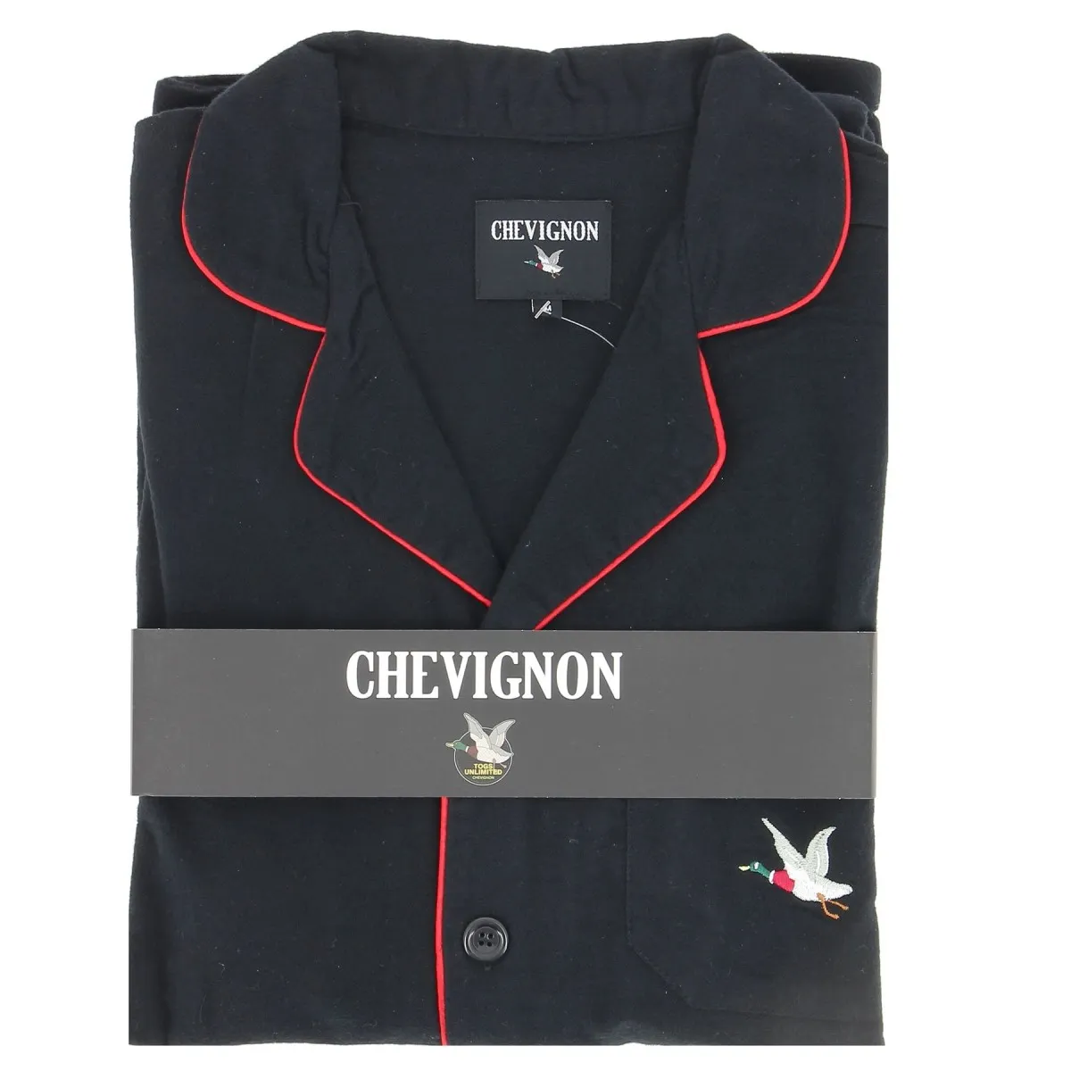 Pyjama CHEVIGNON flanelle noir, livraison rapide - Matière-noble 29,90€