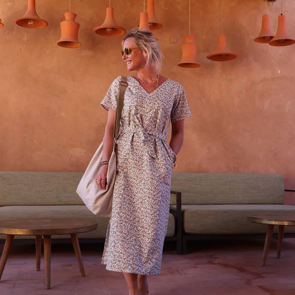 Robe Manelle  - sergé de coton "hortensia"