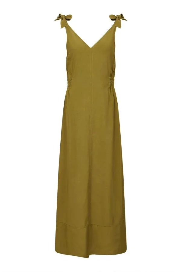 Robe rayonne vert kaki vegan - Marnie