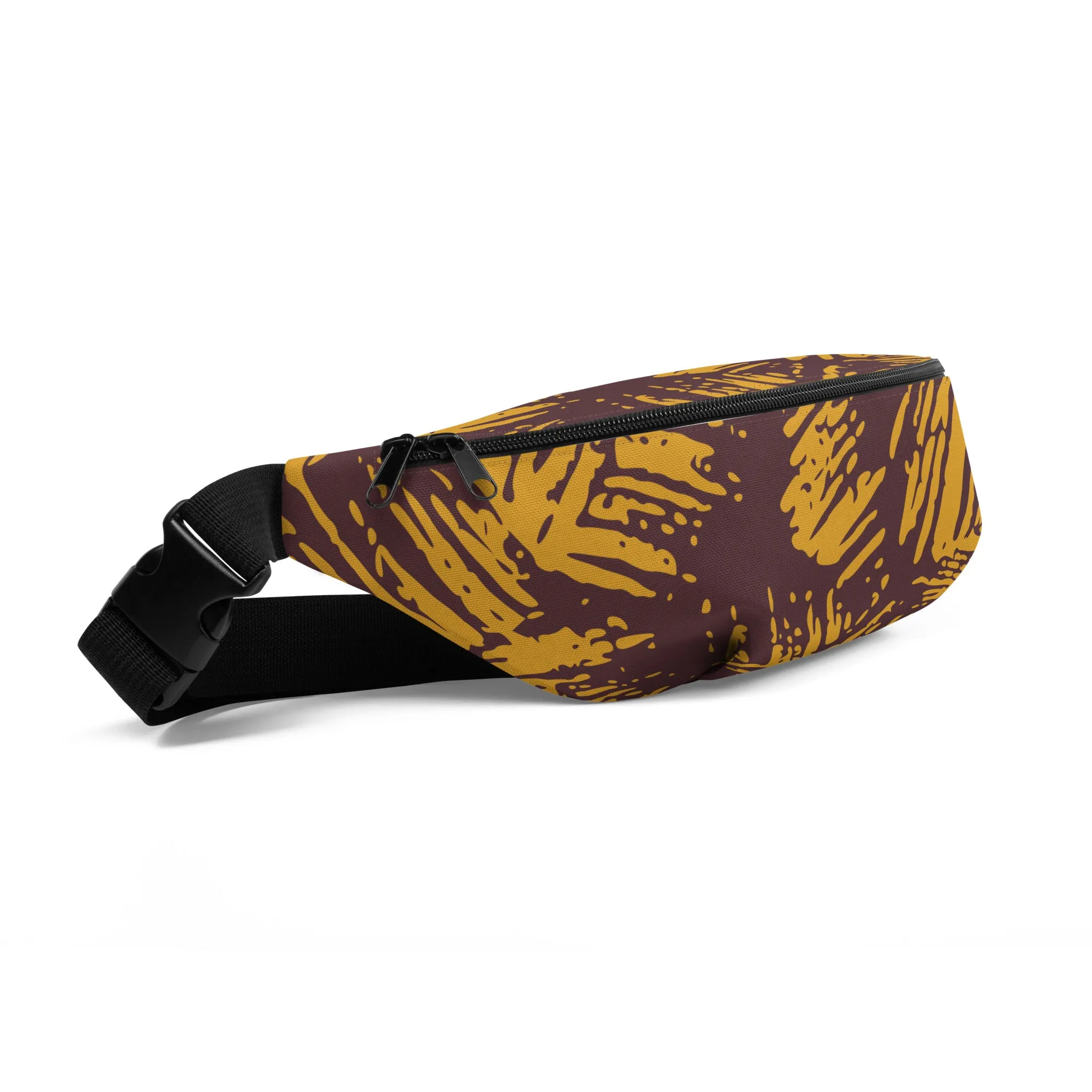 Sac Banane Brun, rayures Jaunes