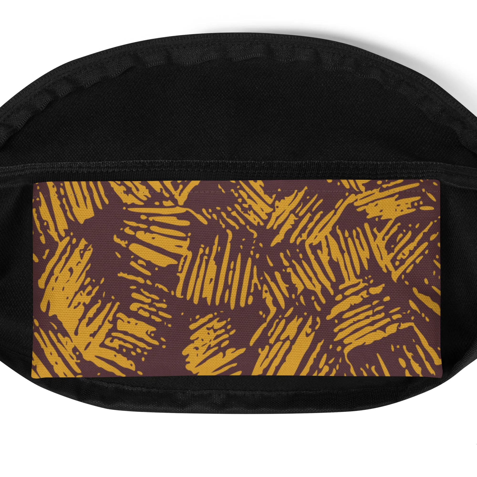 Sac Banane Brun, rayures Jaunes
