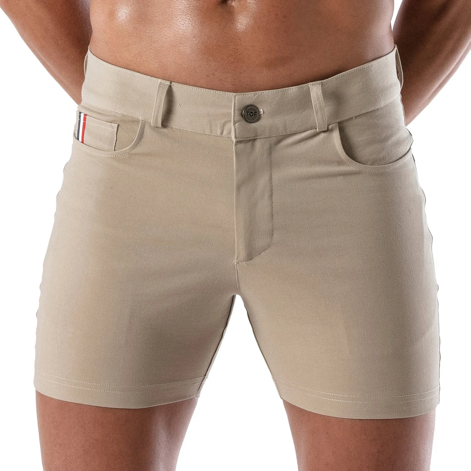 Short Chino Patriot Tof Paris - beige - TOF Paris : vente short hom...