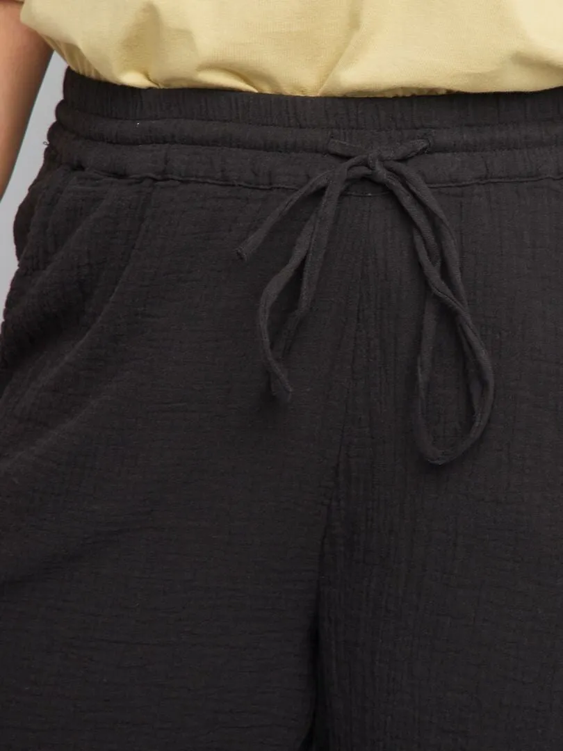 Short en gaze de coton 'Only Carmakoma' - noir