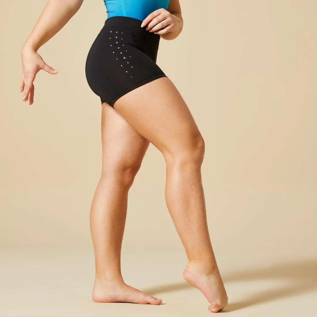 SHORT GYM FILLE NOIR STRASS 900
