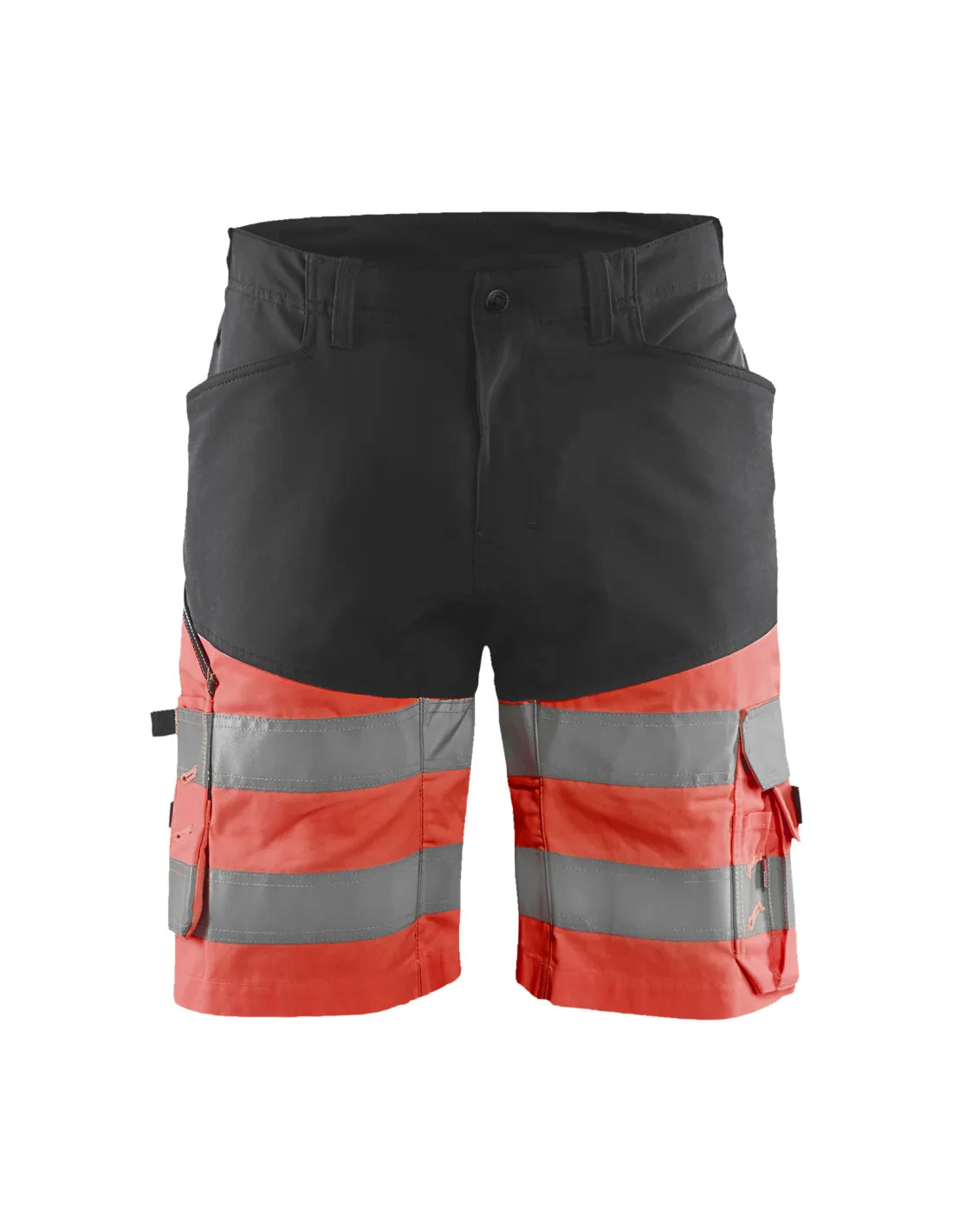 Short haute-visibilité +stretch Noir/Rouge fluo | 154118119955 - Blaklader