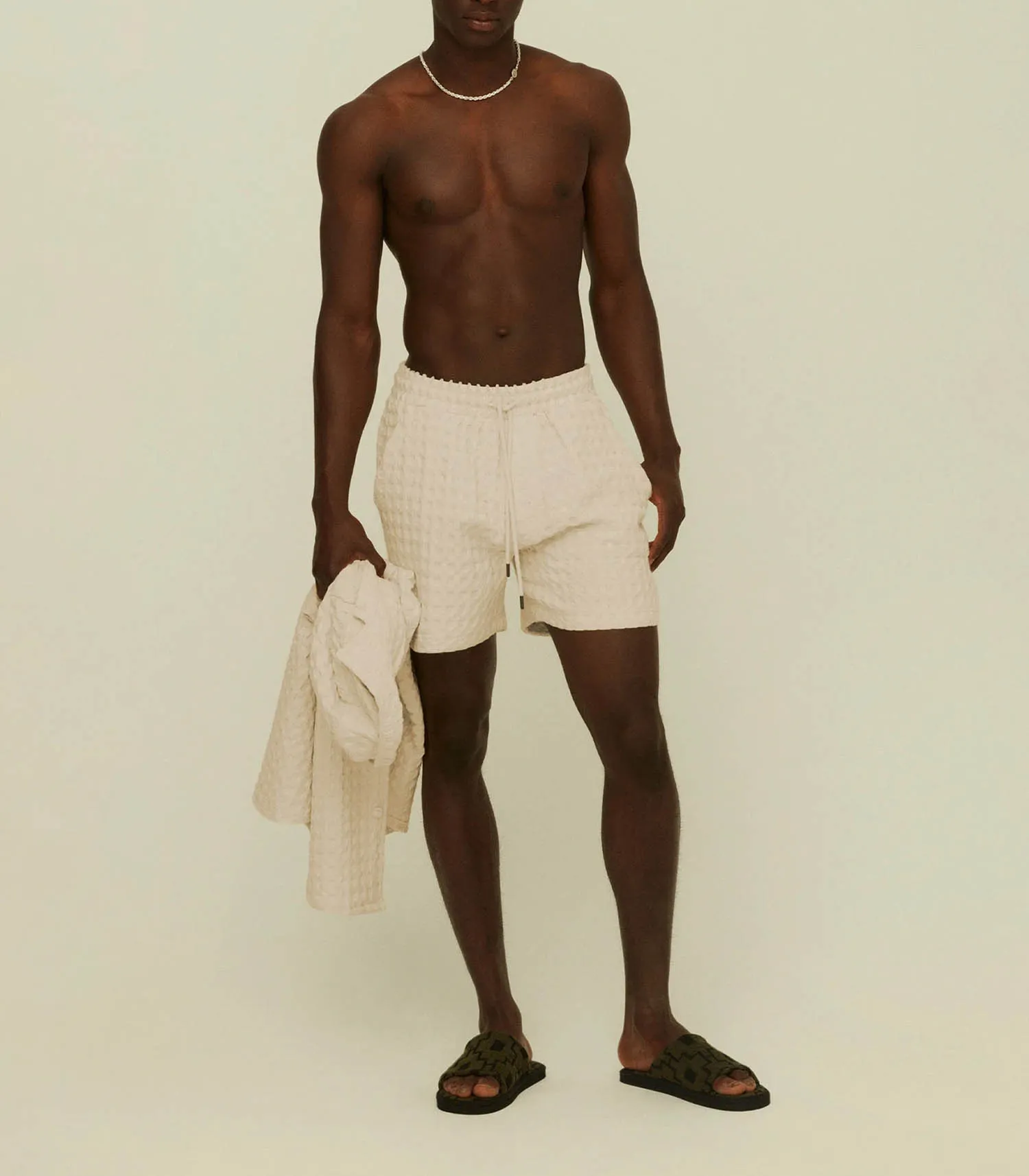 Short Homme Porto Waffle Ecru OAS - Jane de Boy