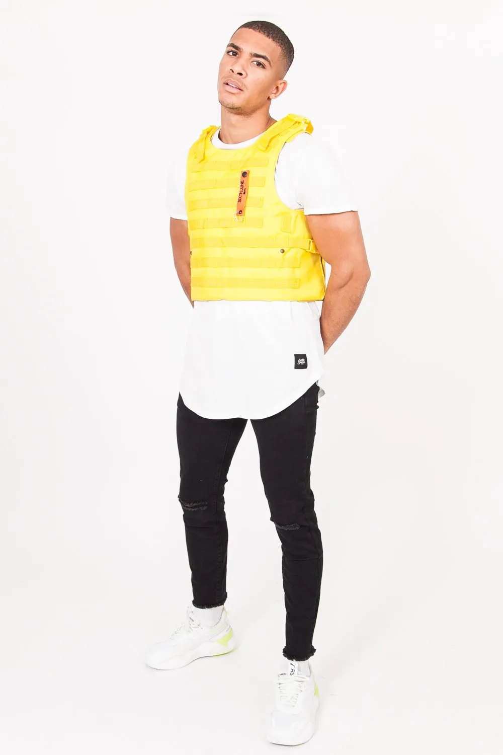 Veste tactique toile clip Jaune