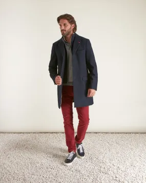 Vicomte A. Manteau court Hiver Homme 100% Laine Bleu Marine